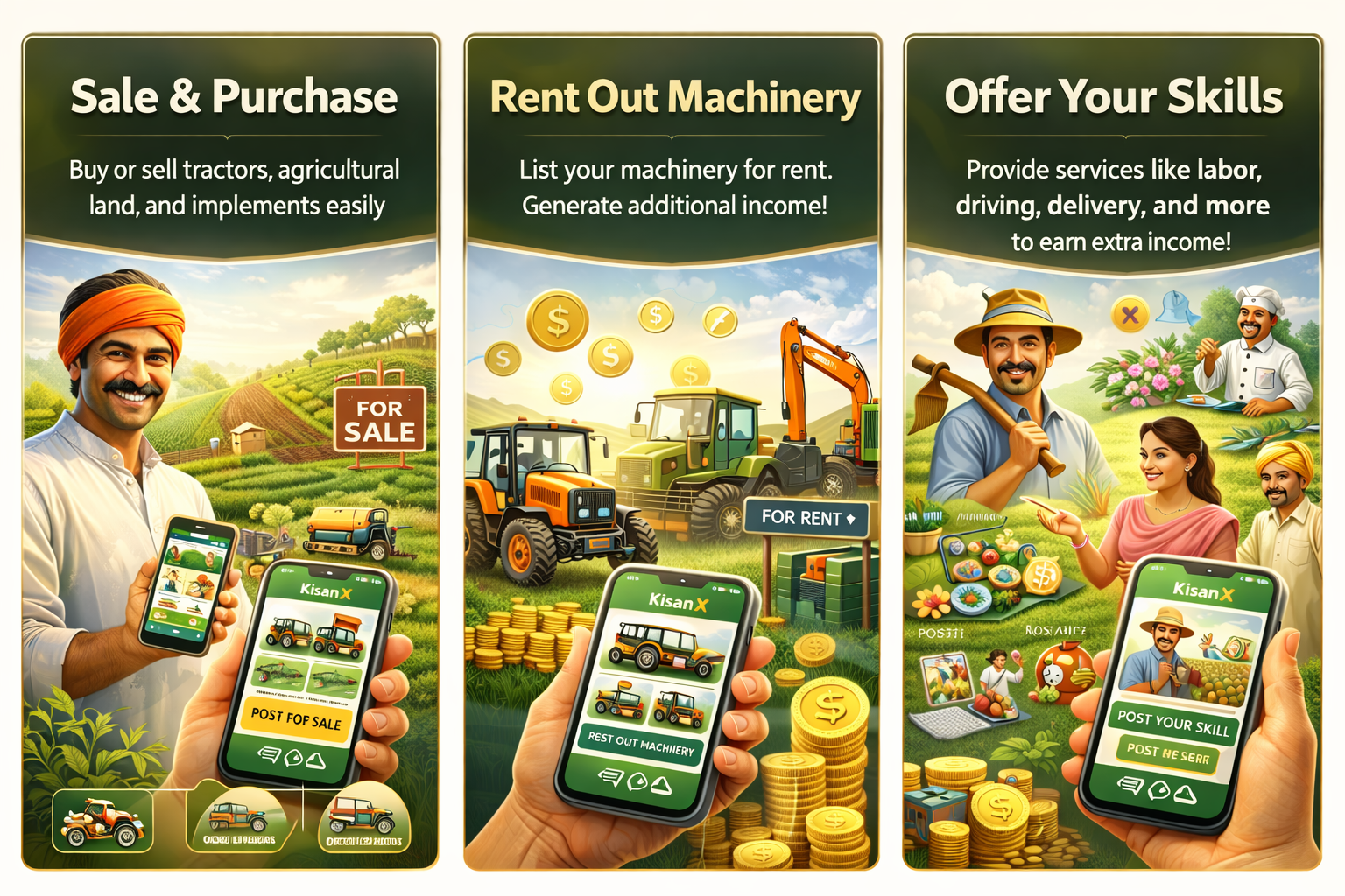 Tractors and farming equipment